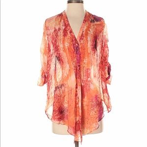 Gibson 3/4 sleeve silk blouse top